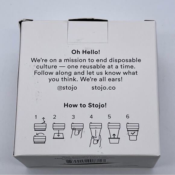 Stojo Collapsible Cup w/ 4 Reusable Silicone Straws - New in Box - Picture 8 of 10